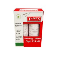 Tanex Motex Fiyat Etiketi 16 x 23 mm Çizgili Beyaz 24 Adet